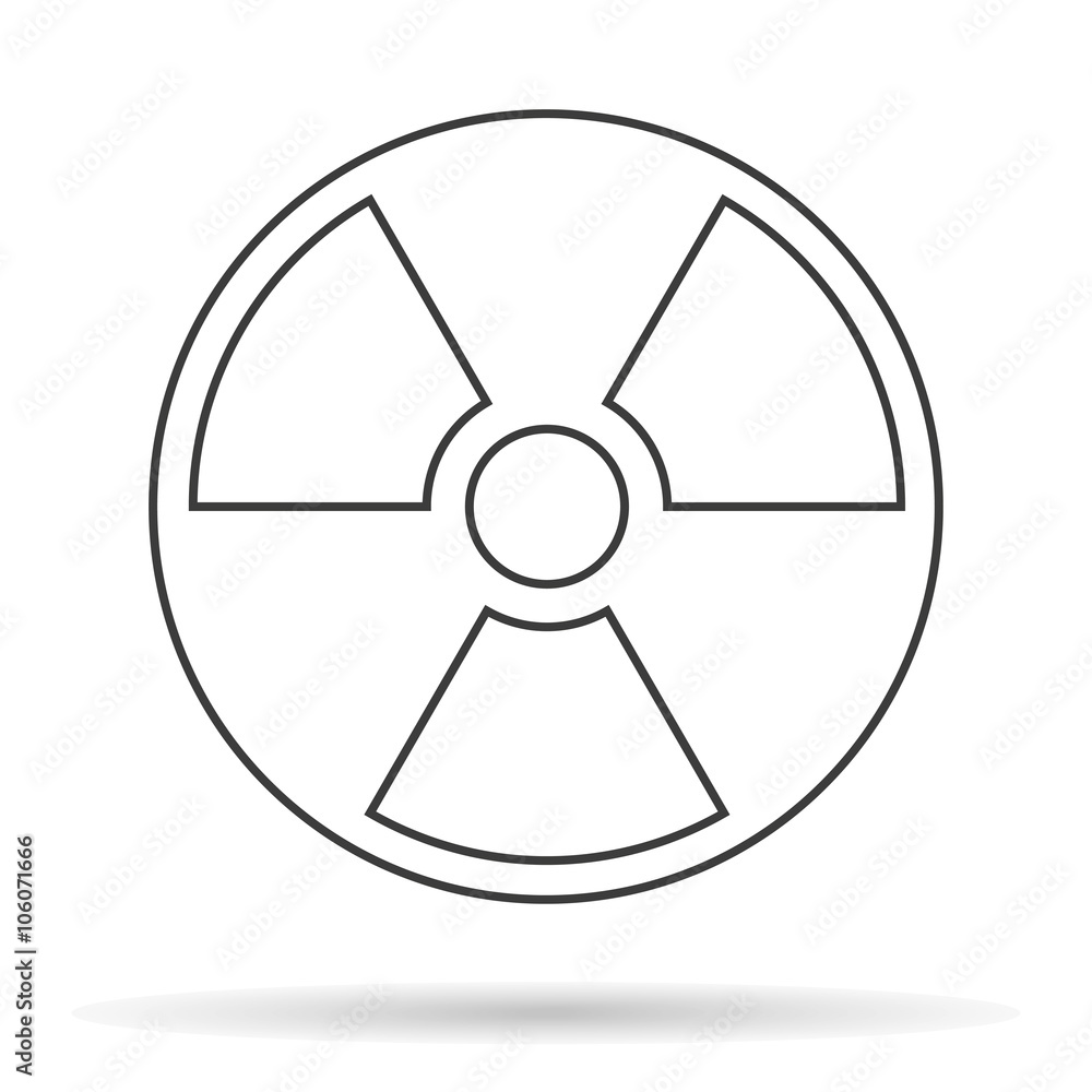 symbol of radioactive contamination with highlights on a black background, danger symbol of radioactive contamination with highlights on a black background, danger