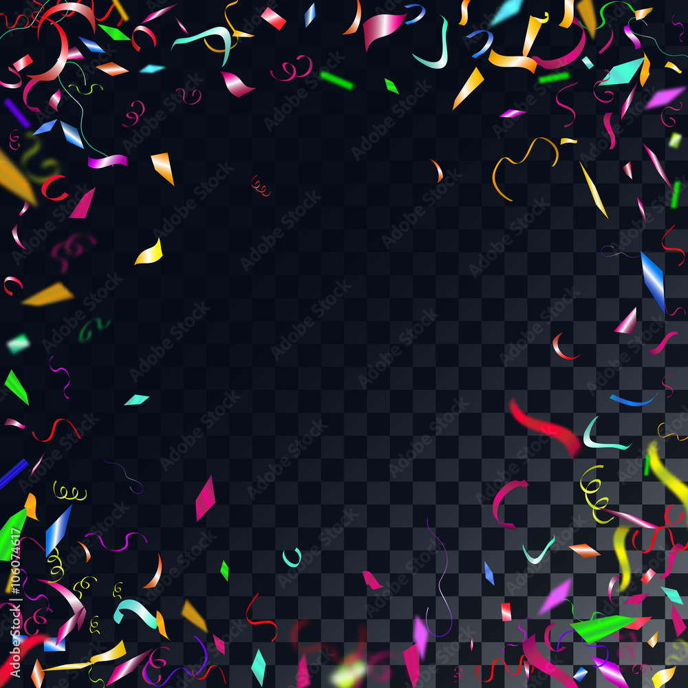 Obraz premium Abstract colorful confetti background. Isolated on the transparent background.