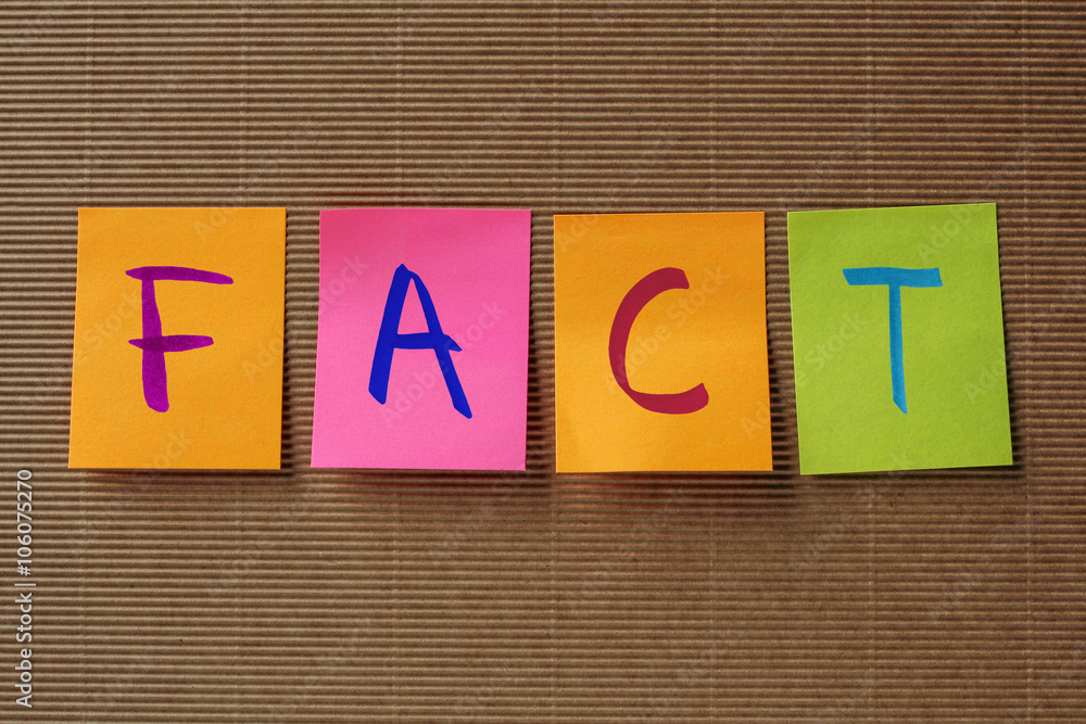 fact text on colorful sticky notes Stock Photo | Adobe Stock