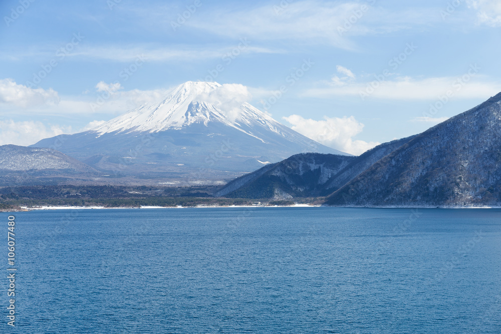Lake motosu and Mountain fuji