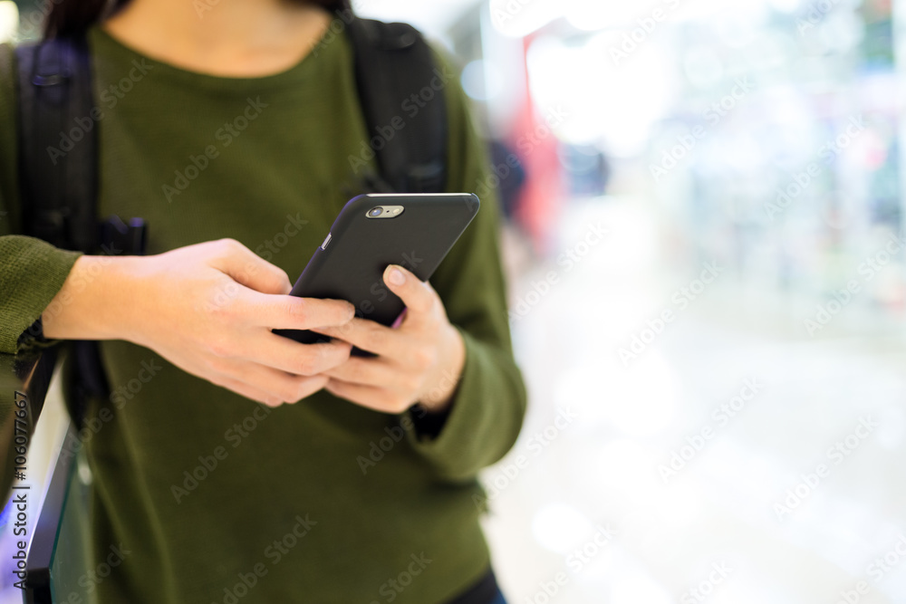 Woman use of mobile phone