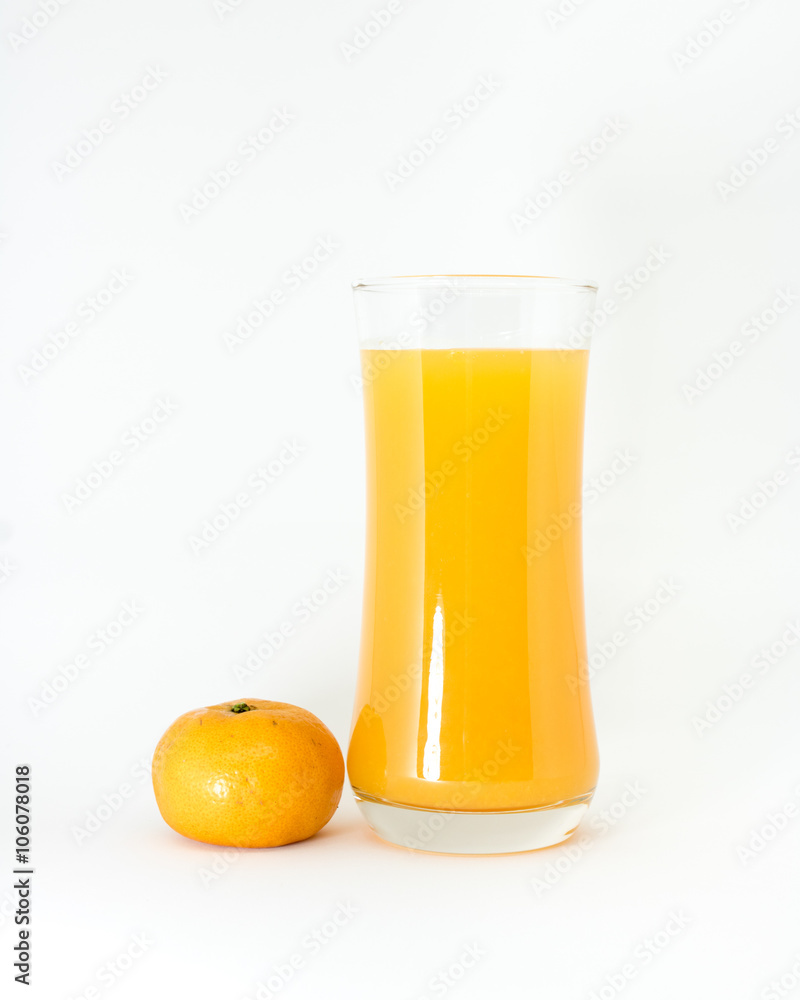 Fototapeta premium Orange juice white background