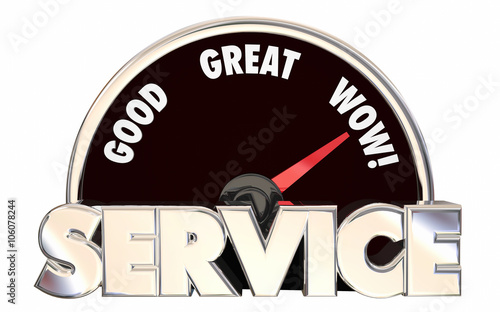 Best Service Top Rated Company Business Speedometer Words 3D