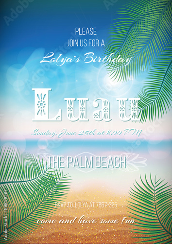 Hawaiian Party, Luau feast poster, flyer, invitation template