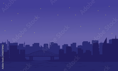 Silhouette of two cities