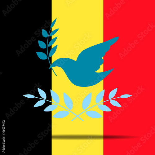 The Belgian flag and Peace illustration