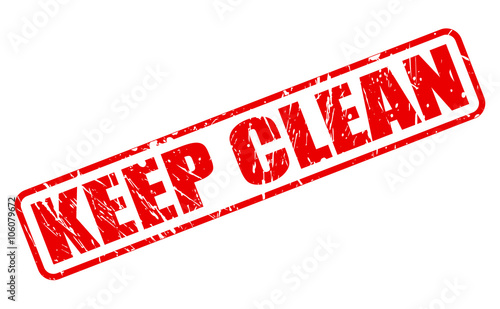 KEEP CLEAN RED STAMP TEXT