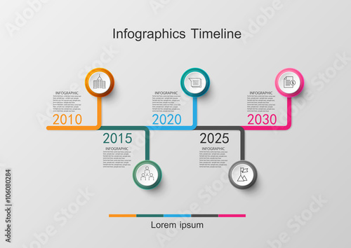 Time line infographic and icons vector design template.