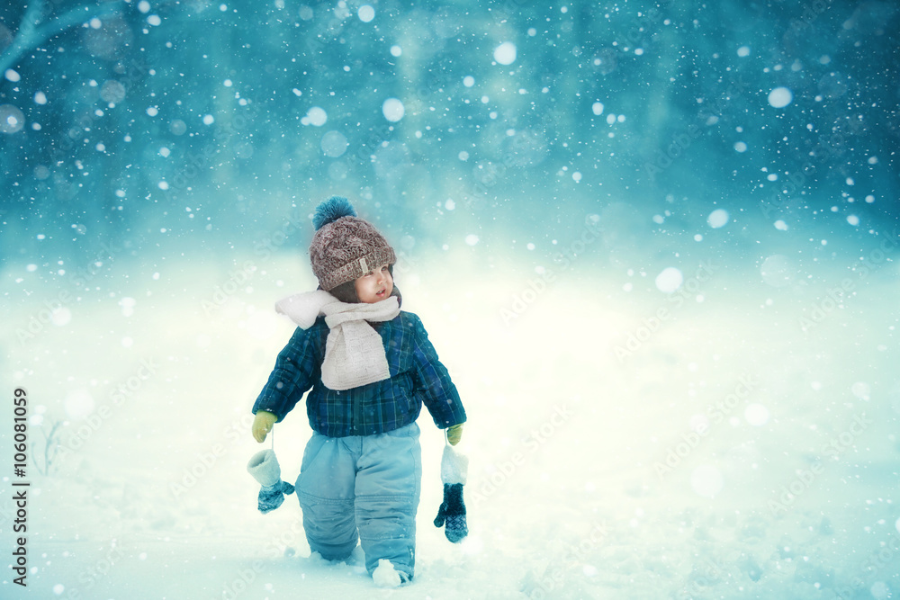 the kid walks in the snow the kid walks in the snow
