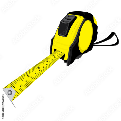 Tape measure isolated on white background.