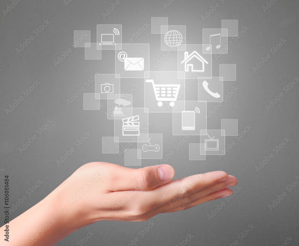 social buttons in hand social buttons in hand