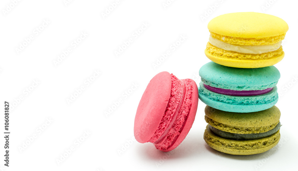 Fototapeta premium A french sweet delicacy, macaroons variety closeup.