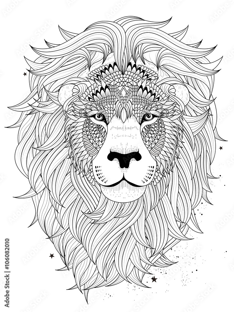Obraz premium lion head coloring page
