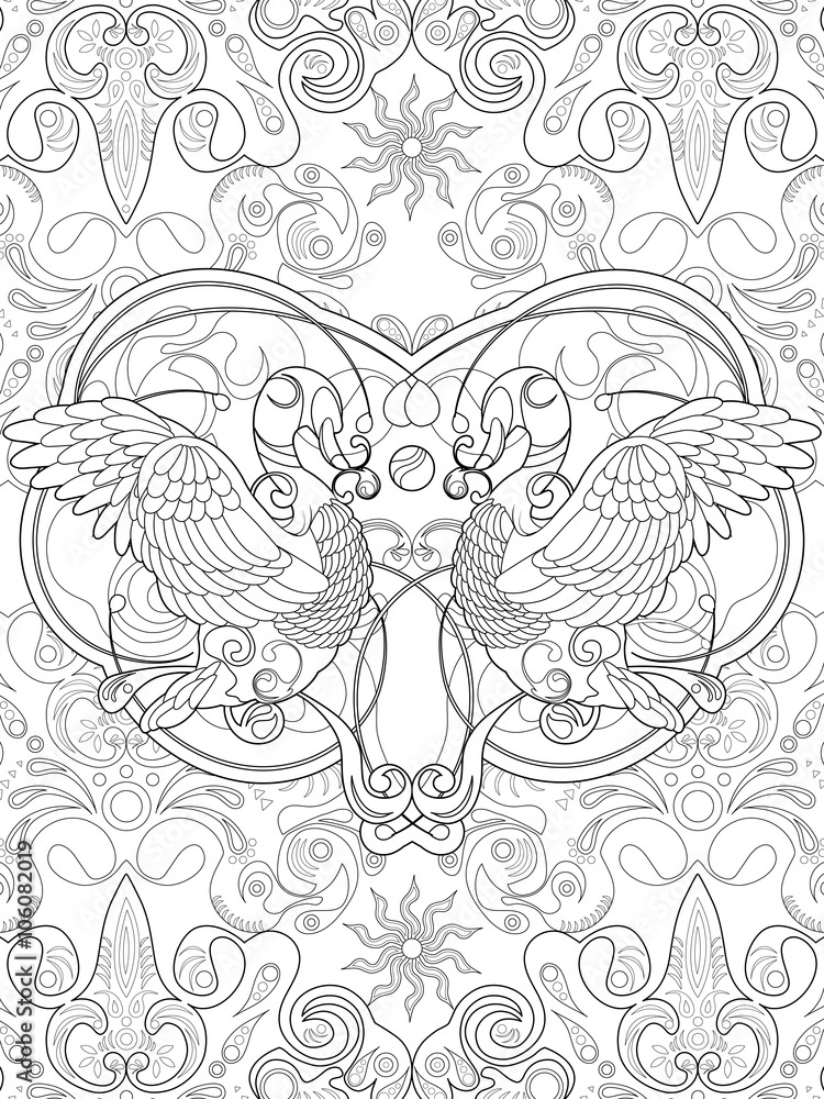 elegant swan coloring page