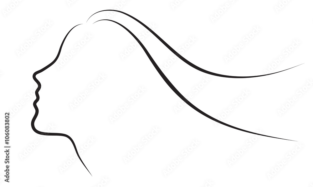 Simple Female Profile Sihlouette Simple Female Profile Sihlouette