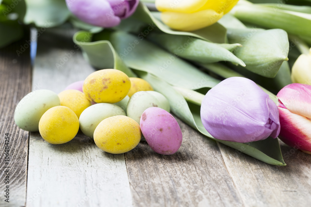 Candy Easter Eggs and Flowers Candy Easter Eggs and Flowers