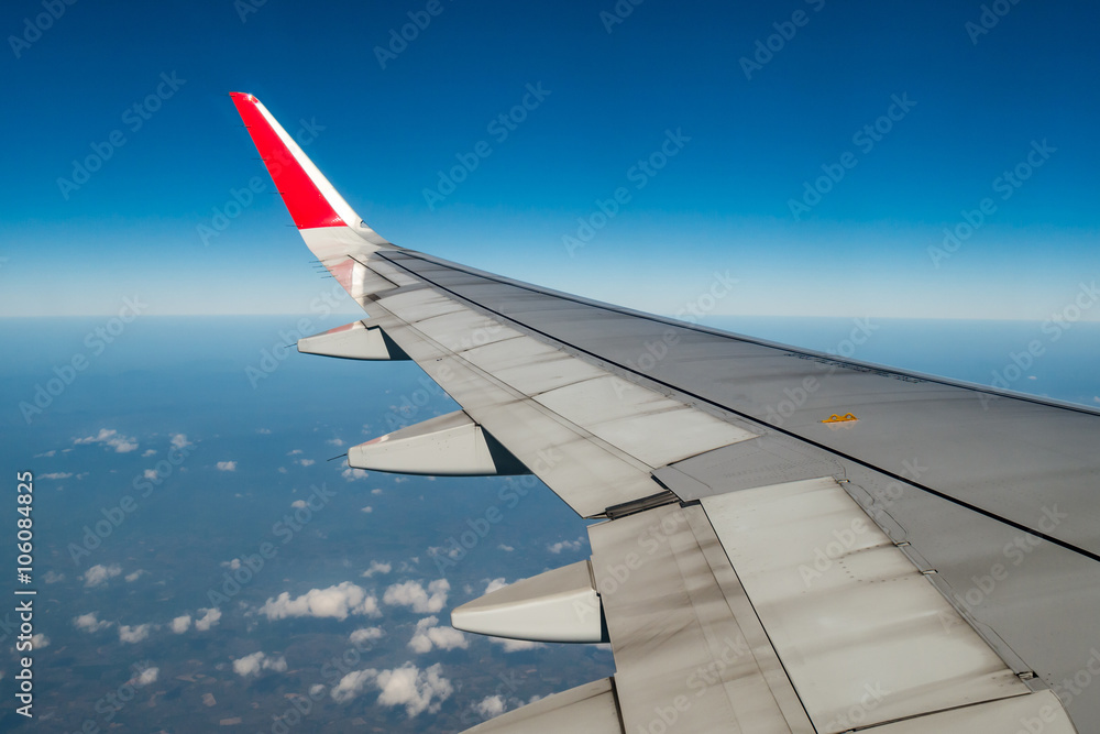 View plane wing from Airplane Window View plane wing from Airplane Window
