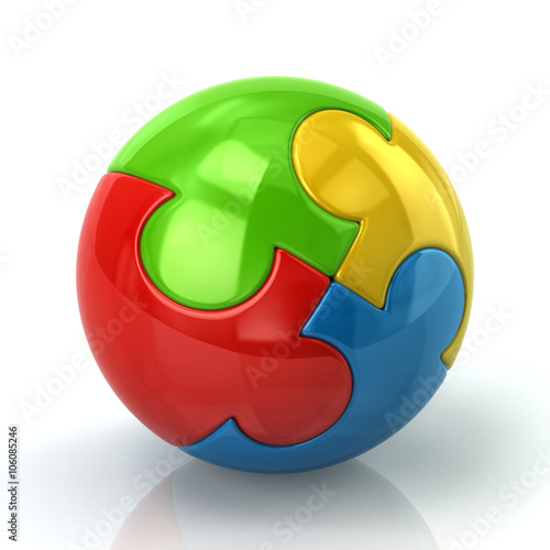 Colorful spherical puzzle