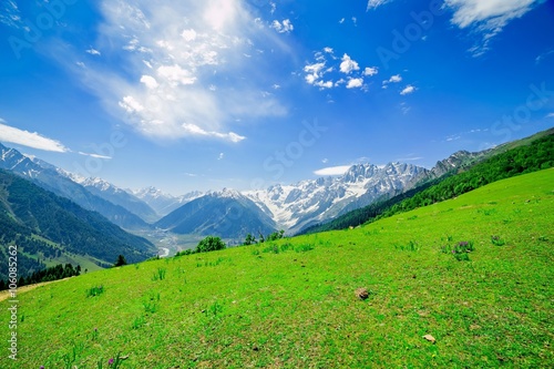 Beautiful mountain view with snow of Sonamarg, Jammu and Kashmir state, India