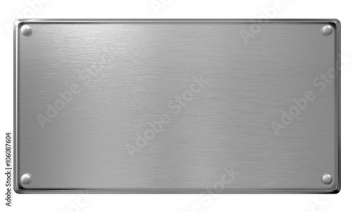 metal plaque or plate isolated