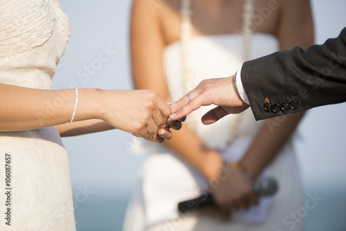 Bride Put the Wedding Ring on groom