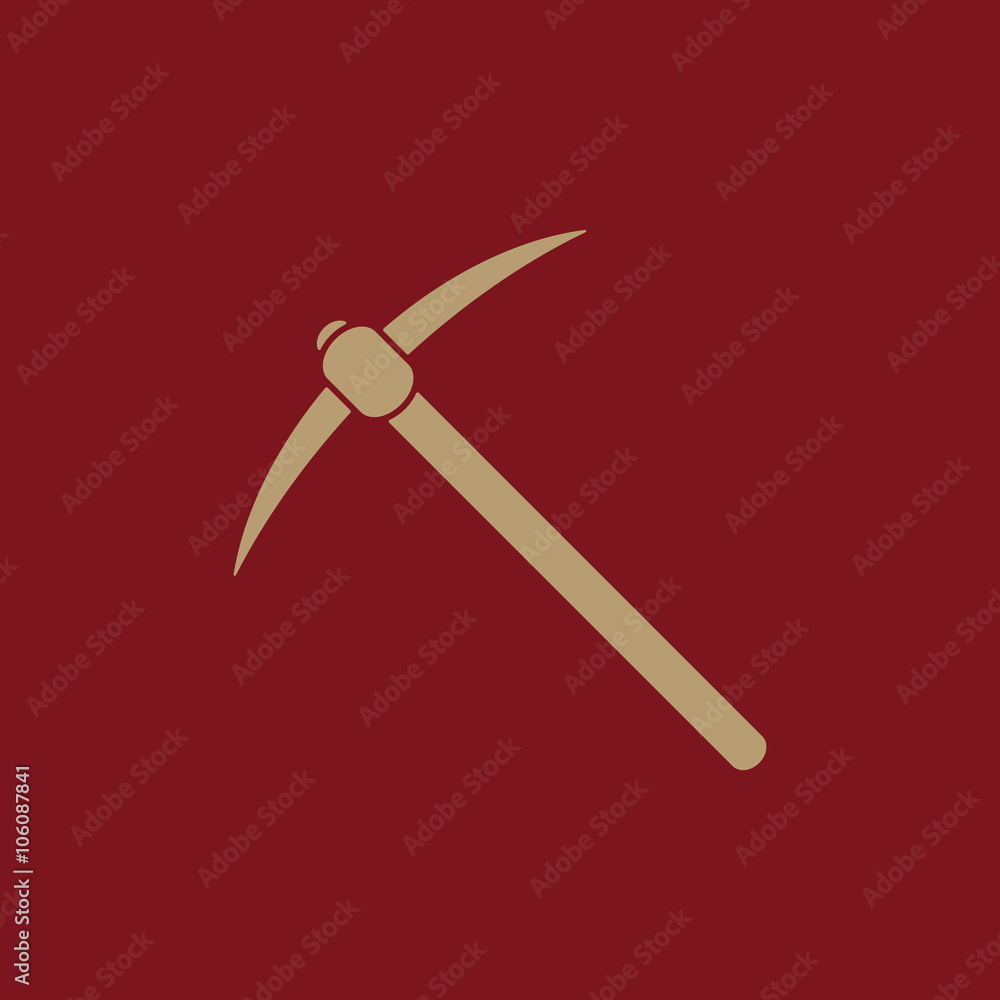 The pick icon. Pickax symbol. Flat The pick icon. Pickax symbol. Flat
