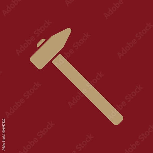 The hammer icon. Hammer symbol. Flat