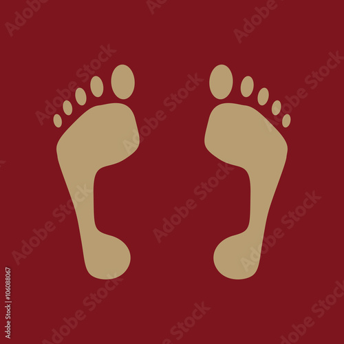 The footprint icon. foot symbol. Flat