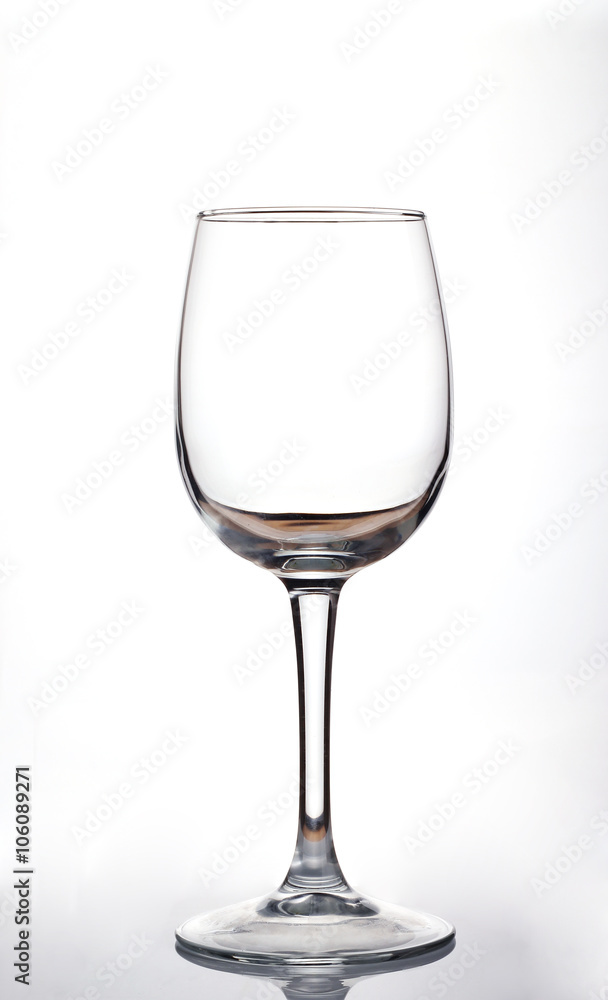 empty glass on a white background empty glass on a white background