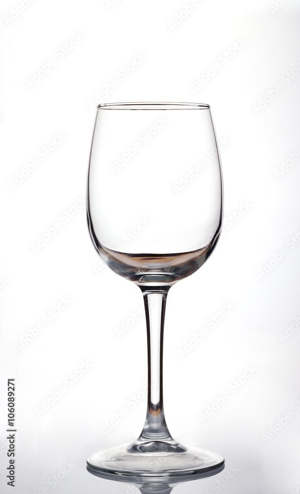 empty glass on a white background