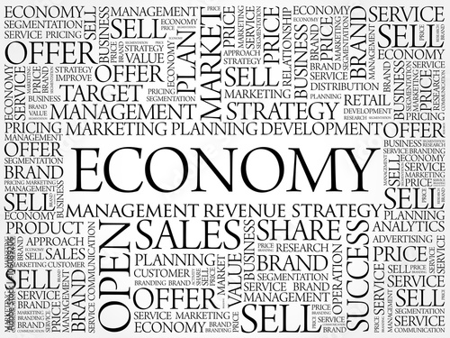 ECONOMY word cloud, business concept background