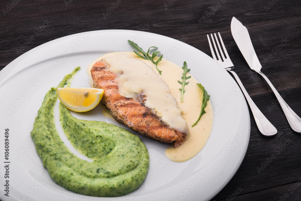 salmon steak salmon steak