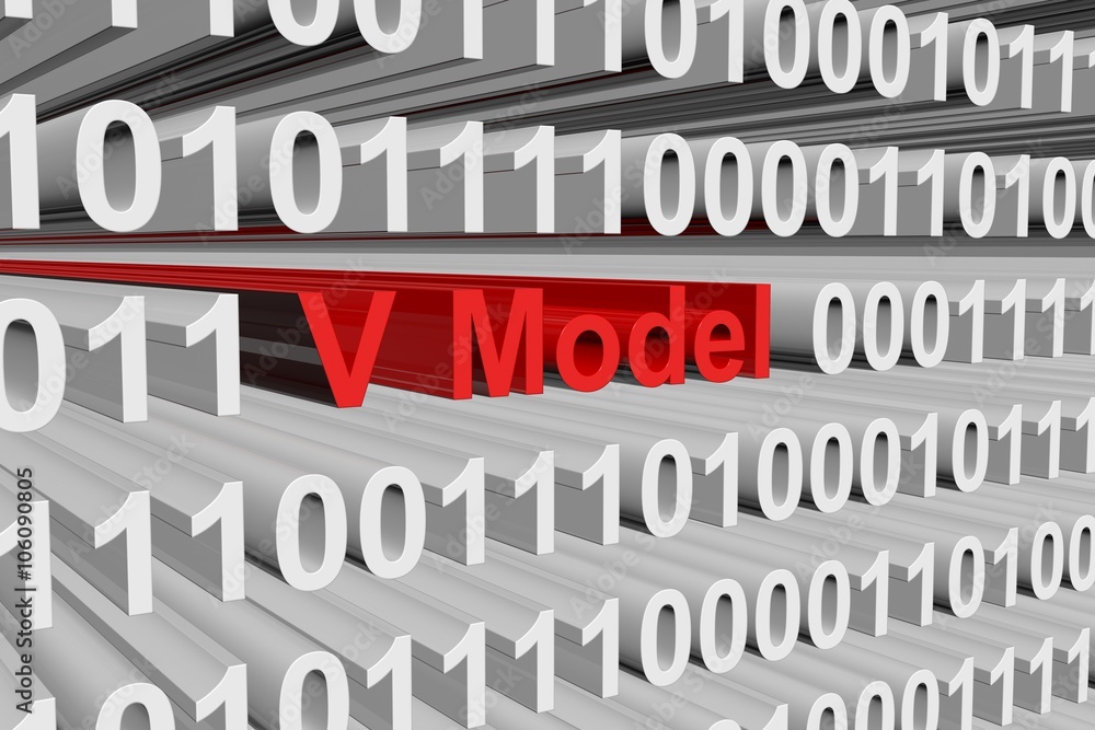 V Model is presented in the form of binary code