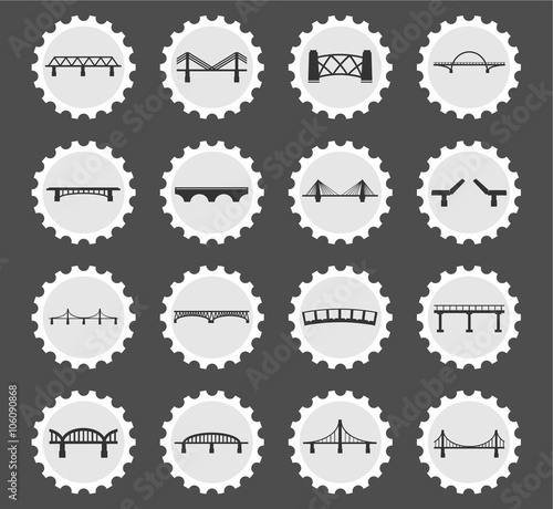 Bridges icons set