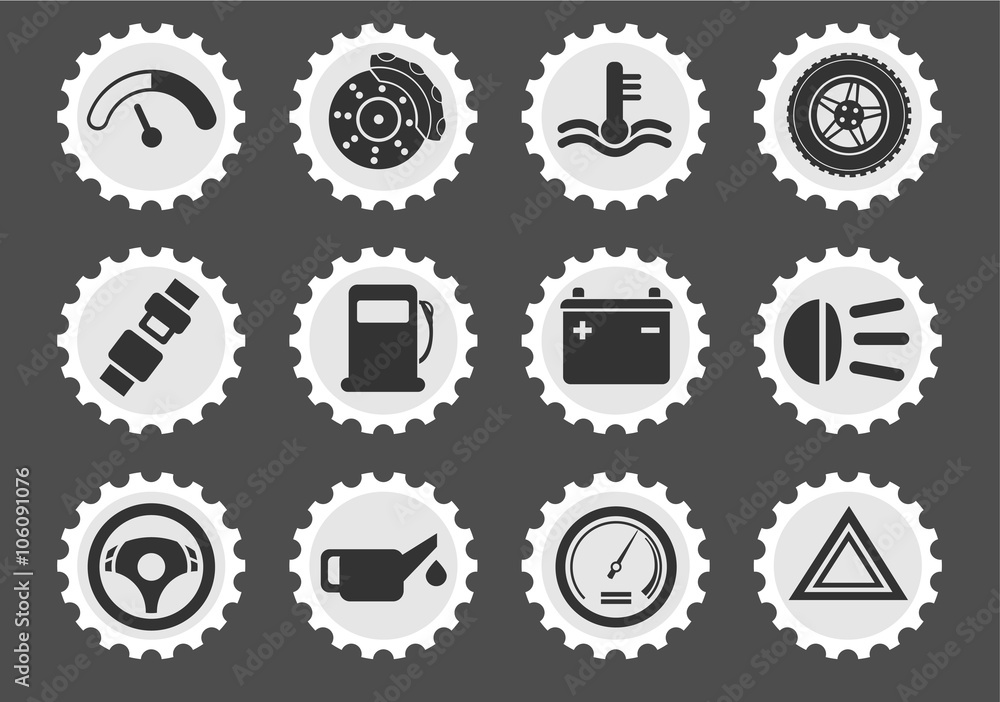 Vector car interface icon set Vector car interface icon set