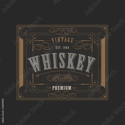  western design template for whiskey label