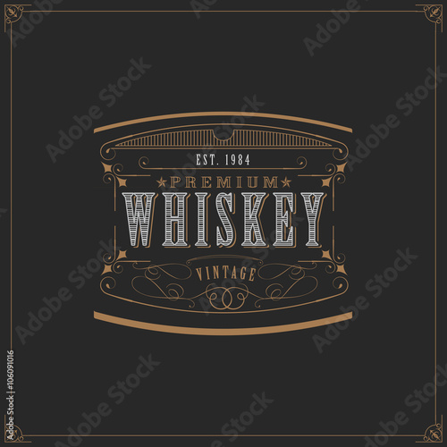  western design template for whiskey label