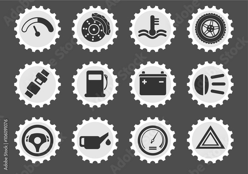 Vector car interface icon set