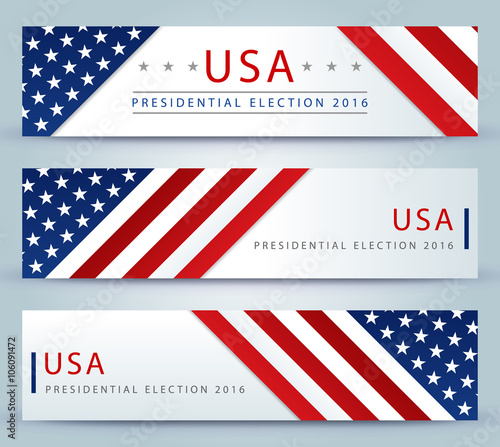 Presidential election in the USA 2016 - banner template