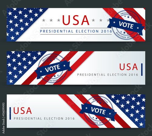 Presidential election in the USA 2016 - banner template