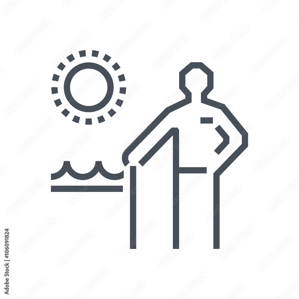 Summer holiday, retirement icon Summer holiday, retirement icon