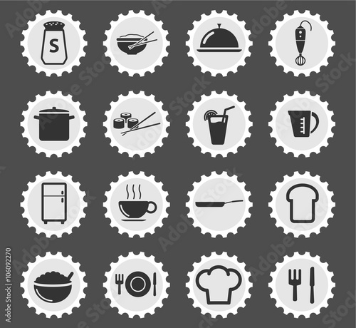 Food and kitchen simply icons