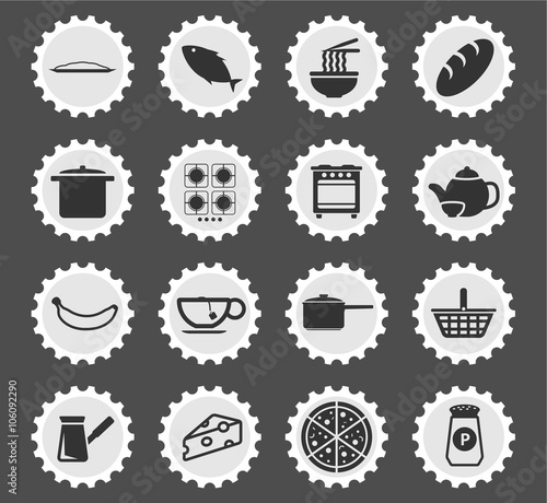 Food and kitchen simply icons