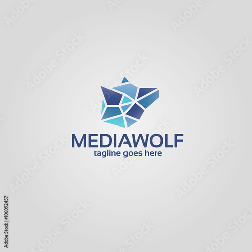 Trendy low polygon style animal logo for business visual identity - fox, bear, wolf. Modern geometric triangular style
