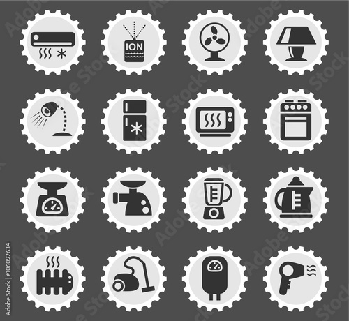home appliances icon set