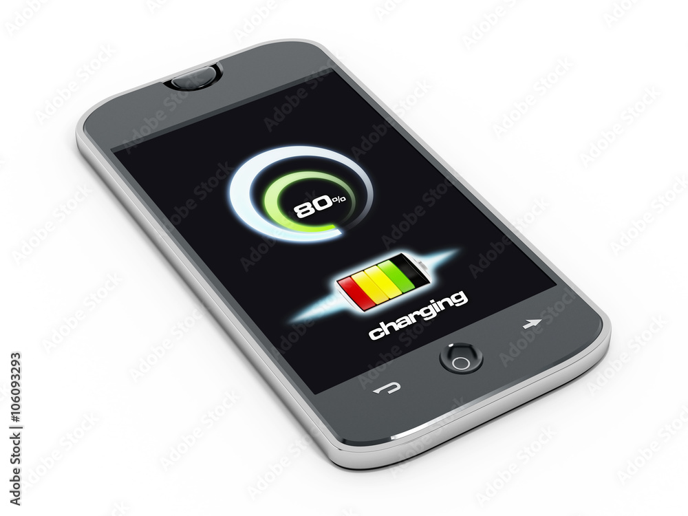 Smartphone getting charged Smartphone getting charged