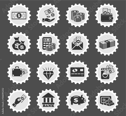 hand and money icon set