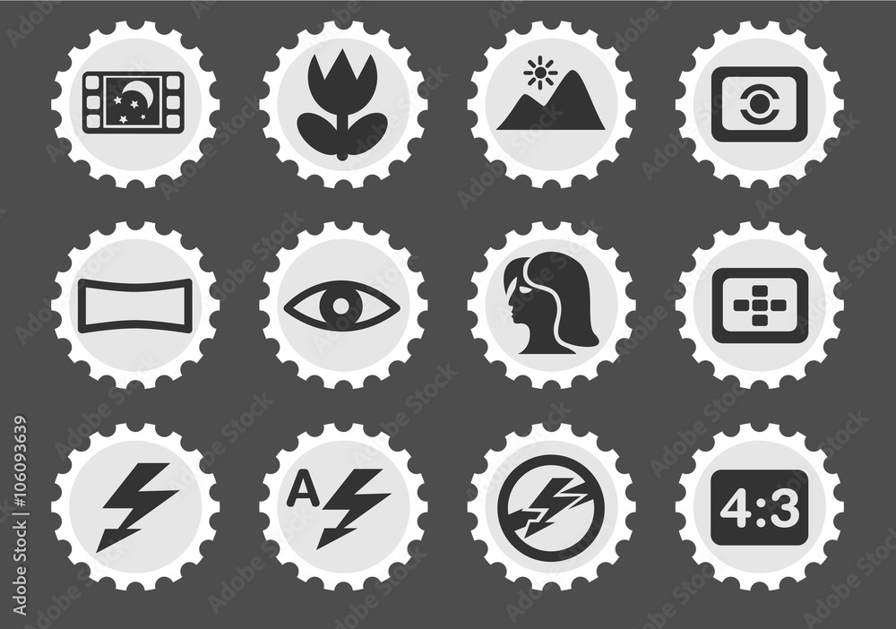 Modes of Photo Silhouette Icons Modes of Photo Silhouette Icons