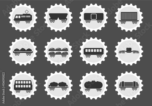 Rail-freight traffic icons