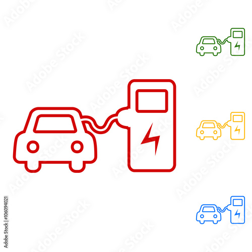 Electrocar battery charging sign